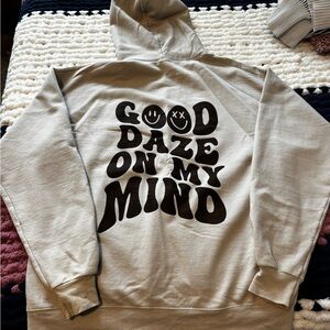 Happy Daze Beige Hoodie